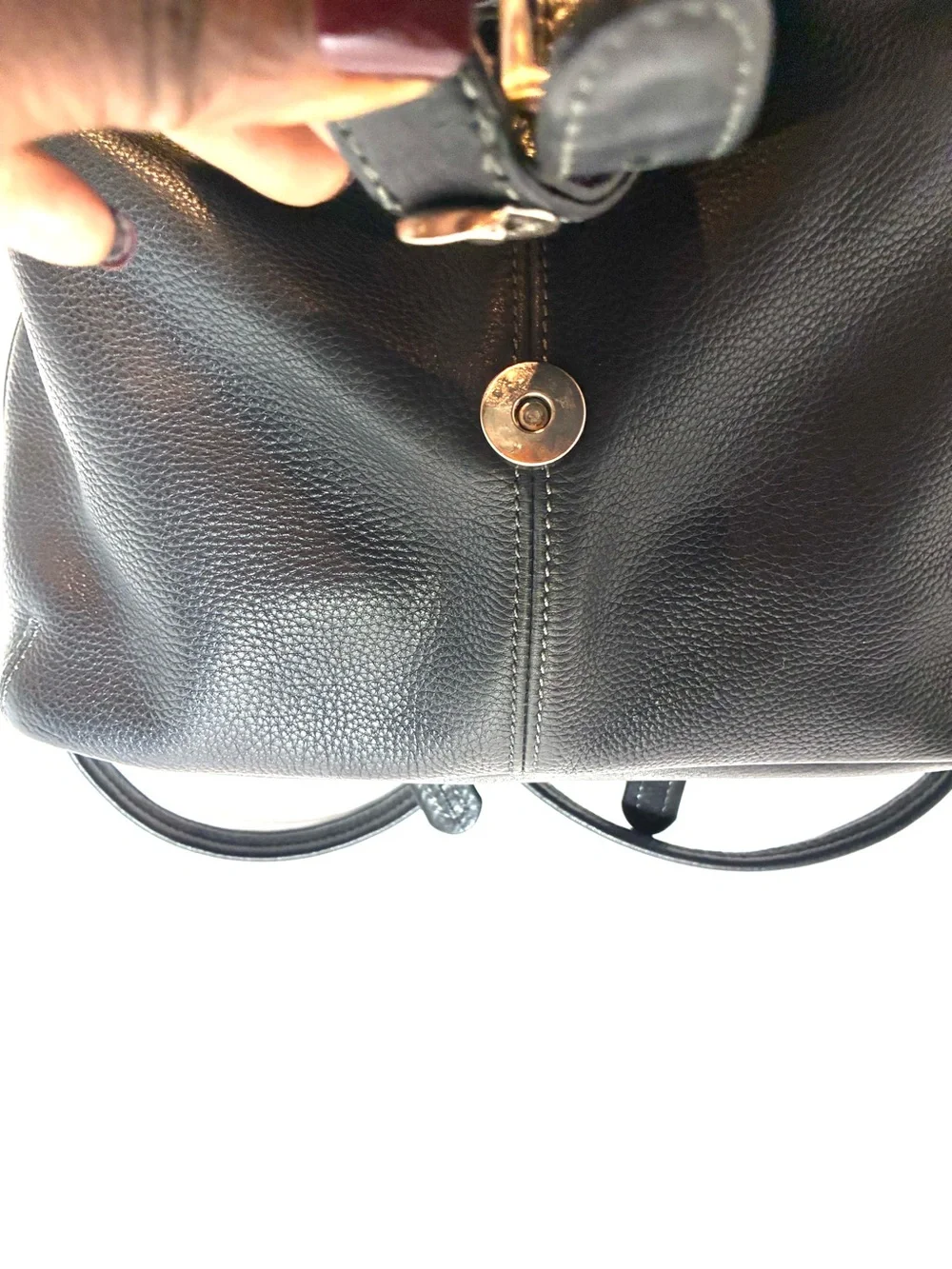Tignanello Black Pebbled Leather Backpack Purse Adjustable Straps Everyday Bag